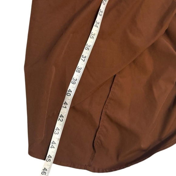 Balloon Sleeve Gathered Skirt Midi Shirt Dress - Picture 5 of 8